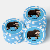 Funny muse ox Cartoon Illustration Pokerchips (Stapel)