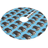Funny muse ox Cartoon Illustration Polyester Weihnachtsbaumdecke (Schrägansicht)