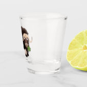 Funny muse ox Cartoon Illustration Schnapsglas (Rechts)