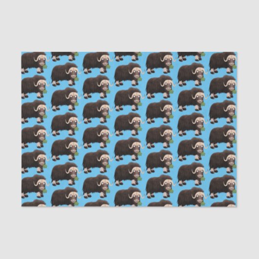Funny muse ox Cartoon Illustration Seidenpapier (Vorderseite)