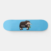 Funny muse ox Cartoon Illustration Skateboard (Horizontal)