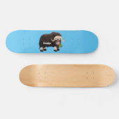 Funny muse ox Cartoon Illustration Skateboard (Horizontal)