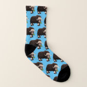 Funny muse ox Cartoon Illustration Socken (Rechts - Außen)