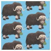 Funny muse ox Cartoon Illustration Stoff (Nahaufnahme)