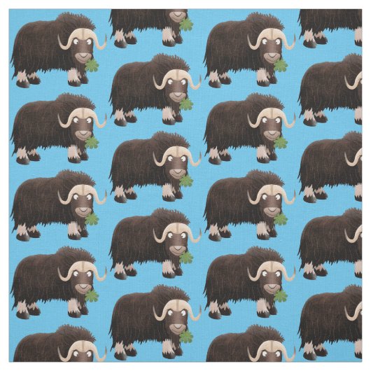 Funny muse ox Cartoon Illustration Stoff (Muster)