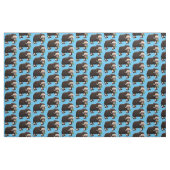 Funny muse ox Cartoon Illustration Stoff (Fat Quarter (45,7 x 55,9 cm))