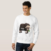 Funny muse ox Cartoon Illustration Sweatshirt (Vorne ganz)