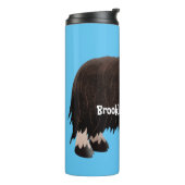 Funny muse ox Cartoon Illustration Thermosbecher (Nach links gedreht)