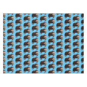 Funny muse ox Cartoon Illustration Tischdecke (Vorderseite (Horizontal))