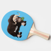 Funny muse ox Cartoon Illustration Tischtennis Schläger (Seitenansicht)