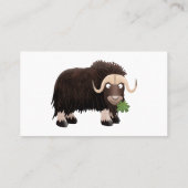 Funny muse ox Cartoon Illustration Visitenkarte (Rückseite)