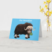 Funny muse ox personalisiert Cartoon Geburtstag Karte (Gelbe Blume)