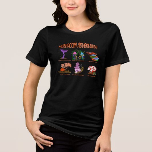 Funny Mushroom Adventures Tri-Blend Shirt (Vorderseite)