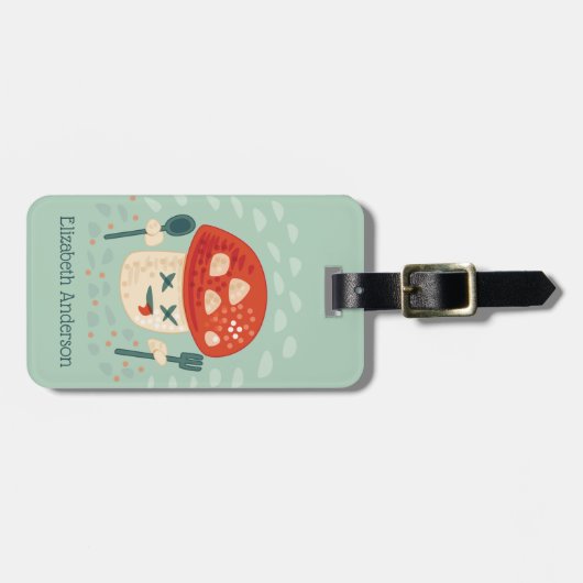 Funny Mushroom Charakter Crazy Gepäckanhänger (Vorderseite horizontal)