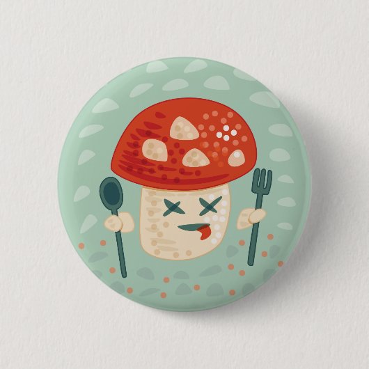 Funny Mushroom Food Character merkwürdige Oddity Button (Vorderseite)