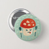 Funny Mushroom Food Character merkwürdige Oddity Button (Vorne & Hinten)