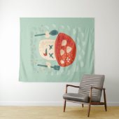 Funny Mushroom Food Character merkwürdige Oddity Wandteppich (Beispiel (Horizontal))