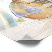 Funny Mushroom Rainy Day Hamster Poster (Ecke)