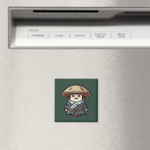 Funny Mushroom Ronin Wandering Samurai Illustratio Magnet (In Situ (Geschirrspüler))