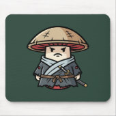 Funny Mushroom Ronin Wandering Samurai Illustratio Mousepad (Vorne)