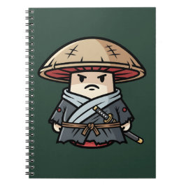 Funny Mushroom Ronin Wandering Samurai Illustratio Notizblock
