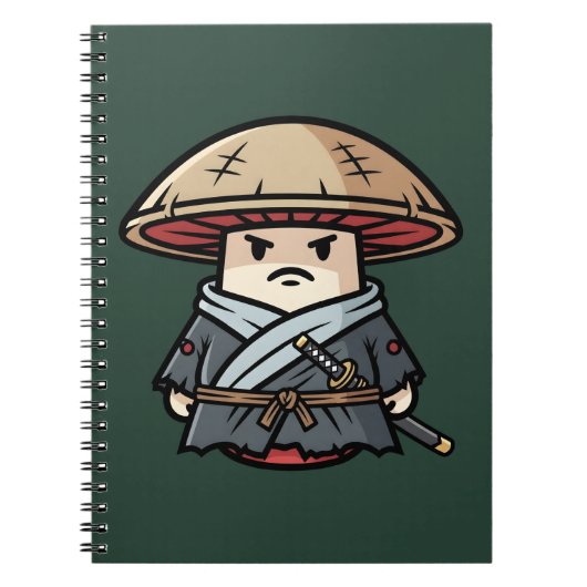 Funny Mushroom Ronin Wandering Samurai Illustratio Notizblock (Vorderseite)