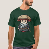 Funny Mushroom Ronin Wandering Samurai Illustratio T-Shirt (Vorderseite)