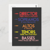 Funny Music Choir Singing Men Kids Choir Joke Postkarte (Vorne/Hinten)