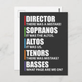 Funny Music Choir Singknaben Choir Joke Postkarte (Vorne/Hinten)