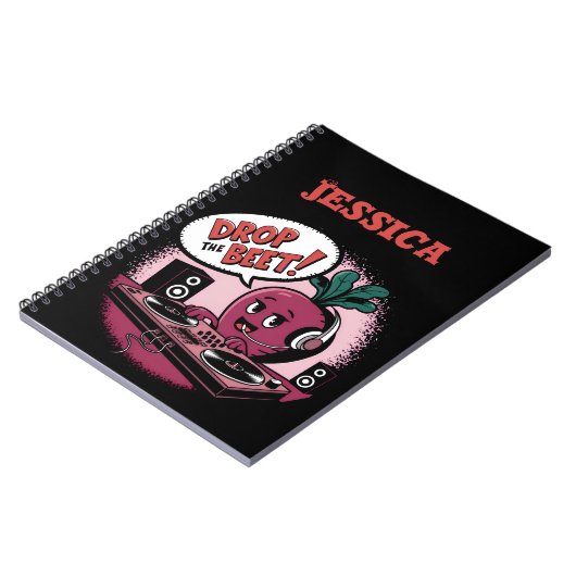 Funny Music Drop The Beet Notizblock (Linke Seite)