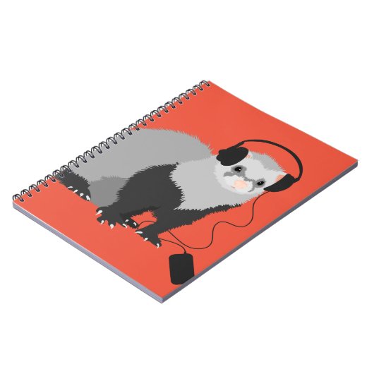 Funny Music Lover Ferret Notizblock (Linke Seite)