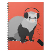 Funny Music Lover Ferret Notizblock (Vorderseite)