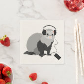 Funny Music Lover Ferret Serviette (Beispiel)