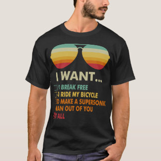 Funny Music Lover Geschenk Fahrrad Kostüm Ich Woll T-Shirt