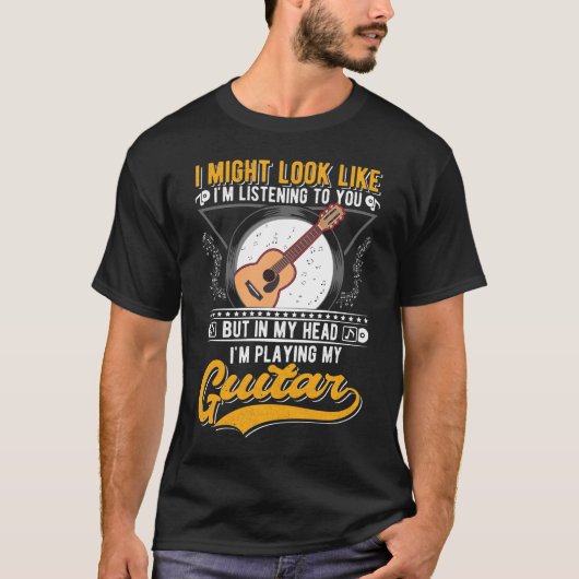 Funny Music Lover Gitarrist Acoustic Guitar T-Shirt (Vorderseite)