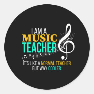 Funny Music Teacher Music Teacher Cool Teacher Runder Aufkleber