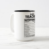 Funny Music Teacher Nutrition Fakten Zweifarbige Tasse (Vorderseite Links)