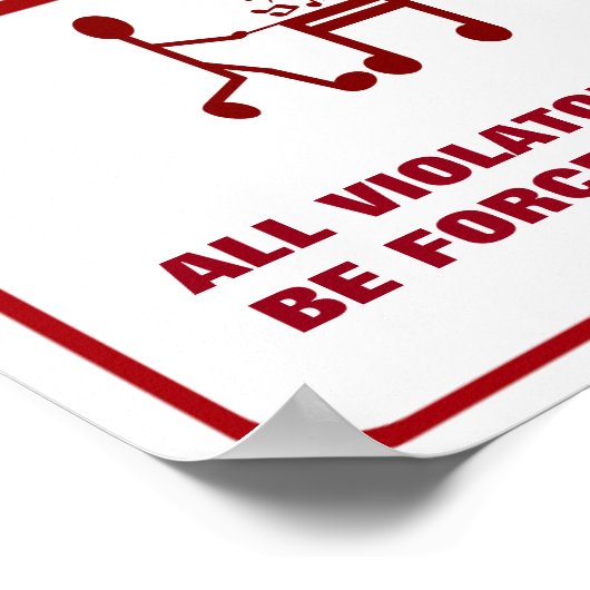 Funny Music Teacher Parkplakat - Anpassbar Poster (Ecke)