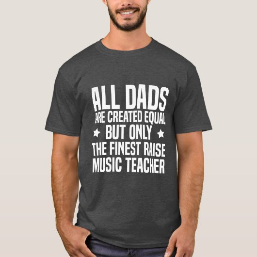 Funny Music Teacher Vater Birthday Black T-Shirt (Vorderseite)