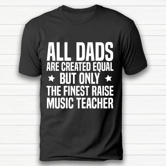 Funny Music Teacher Vater Birthday Black T-Shirt