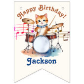 Funny Musical Cats Karaoke Kindergeburtstag Party Wimpelkette (Erste Fahne)