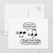 Funny Musical Compliments Cartoon: Version II Postkarte (Vorne/Hinten)
