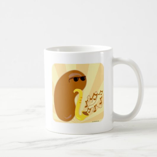 Funny Musical Fruit Bean Cartoon Charakter Kaffeetasse (Rechts)