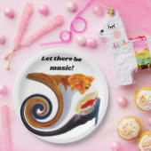 Funny Musical Ginger Cat Pappteller (Party)