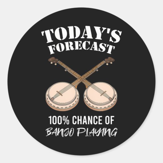 Funny Musical Instrument bluegrass Heute ist Runder Aufkleber (Vorderseite)