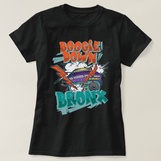 Funny Musician Boogie Down Bronx Hip Hop T-Shirt (Design vorne)
