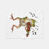 Funny Musician Violinist Cute Frog Playing Violin Fleecedecke (Vorderseite (Horizontal))