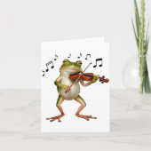 Funny Musician Violinist Cute Frog Playing Violin  Karte (Vorderseite)