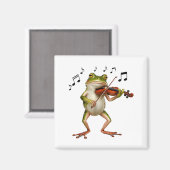 Funny Musician Violinist Cute Frog Playing Violin Magnet (Vorderseite/Rückseite)