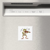 Funny Musician Violinist Cute Frog Playing Violin  Magnet (In Situ (Geschirrspüler))